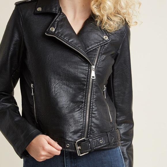 ModCloth faux leather moto jacket, size S. - Picture 4 of 11